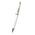 Witte en gouden metalen balpen, elegante relatiegeschenk pen voor dagelijks kantoorgebruik. - Witte penhouder met gouden accessoires