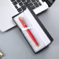 Red and gold luxury signature gift pen set in black presentation box for business office use - China Red Pen + 041# Box