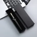 Business gift metal pen set with luxury black gift box, ideal for corporate promotion. - Black Pen with Gold Clip and Lid and Base Pen Box