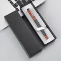 Pluma estilográfica de regalo empresarial color Morandi con caja, elegante papelería. - Paquete de Caja de Tapa y Base / Naranja Morandi