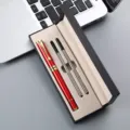Red and gold business ballpoint pen gift set with two refills in a black box for office. - China Red Pen with Two Refills and Pen Box