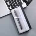 Coffret de stylo en métal dans une boîte noire élégante avec ruban blanc pour bureau. - 041# Boîte / Gris