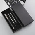 Metal signature pen gift set with black box and two refills for business office use. - Morandi Coffee Brown Pen with Two Refills and Paper Box