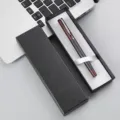 Set de pluma estilográfica de negocios de lujo en una elegante caja de regalo negra. - Paquete de Caja de Tapa y Base / Rosa Morandi