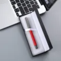 Stylo bille en métal rouge dans une boîte cadeau noire, papeterie de bureau d'affaires. - 041# Boîte / Rouge