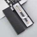 Pluma estilográfica de regalo de negocios Morandi con caja negra, variante elegante. - Paquete de Caja de Tapa y Base / Café Morandi