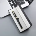 Black and gold metal ballpoint pen in gift box business promotional pen executive gift set - Black Pen with Gold Clip + 042# Pen Box