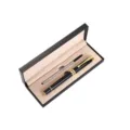 Business metal ballpoint pen gift set with elegant black box and refill, ideal for office. - Black Pen with Gold Clip and Single Refill Pen Box