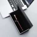 Red metal business ballpoint pen gift set with luxury black box for corporate office stationery. - Wine Red Pen with 073# Box