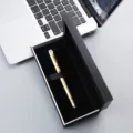 Luxury gold metal ballpoint pen set with elegant black gift box for business office and corporate gifting. - Luxury Gold Pen with 073# Box