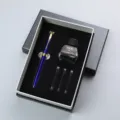 Luxe vulpen cadeauset met blauwe vulpen, inktfles en drie patronen voor dagelijks schrijven. - Stijl 5 Set