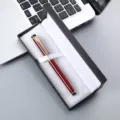 Bolígrafo de metal en caja de regalo negra, ideal para regalos de empresa y publicidad. - Bolígrafo rojo encanto con estuche 041#