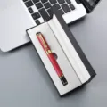 Stylo signature dragon style chinois rouge et or en boîte cadeau, cadeau d'affaires. - 042# Boîte / Rouge