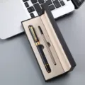 Coffret cadeau de stylo roller à tête de dragon de luxe de style chinois avec accent - Boîte à Stylo Unique / Noir