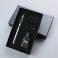 Luxe vulpen geschenkset met zwarte inktfles en cartridges in een mooie elegante doos. - 0.7mm / Set 6# grijs