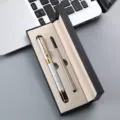 Coffret cadeau stylo roller de luxe style chinois avec design de tête de dragon. - Boîte à Stylo Unique / Argent