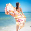 Oversized ethnic beach scarf and shawl for women, perfect for summer vacation and sun protection. - Pattern 7