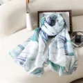 Women Spring Summer Digital Print Botanical Floral Scarf Travel Sun Protection Shawl - Style 19