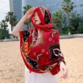 Sciarpa da spiaggia stile etnico grande scialle per donna estate protezione solare leggero - Colore 11