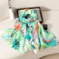 Women floral printed scarf summer fashion sun protection lightweight silk shawl new wrap - Style 7