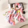 Women's floral digital print scarf lightweight breathable sunscreen shawl for summer travel - Style 8