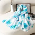 Floral print summer scarf for women, lightweight digital printed floral sun protection shawl and wrap. - Style 4