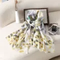 Women's floral digital print lightweight sun protection scarf stylish fringe wrap shawl. - Style 15