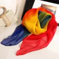 Foulard plissé dégradé arc-en-ciel femme été léger coloré mode chic élégant foulard polyvalent - Couleur 17