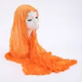 Orange pleated sheer scarf lightweight sun protection hijab fashion long shawl for women - 26