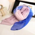 Echarpe plisee degradee pour femme, foulard de mode d'ete leger en rose et bleu vif. - Couleur 13