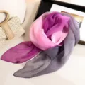Foulard en soie plissé dégradé pour femmes, élégant accessoire de mode été printemps. - Couleur 11