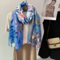 Women floral print scarf summer lightweight shawl elegant versatile beach wrap travel accessories - Color 11