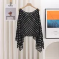 Summer polka dot print pullover sun protection shawl lightweight stylish outer wear detail. - Style 2