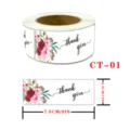 Roll sticker thank you floral adhesive label seals packaging decorative stickers 7.5x2.5cm - CT-01 7.5cm*2.5cm