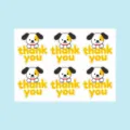 Cute puppy thank you stickers sheet for baking packaging and gift sealing decoration details. - Dog