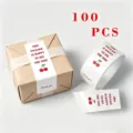 100pz rotolo adesivi di ringraziamento rettangolari design ciliegia confezione regalo sigillo - 100 Adesivi/Rotolo / CX-69C