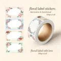 Floral label stickers roll 500pcs watercolor decorative blank sealing labels for gift box - CX-68A / 250 Pcs/Roll