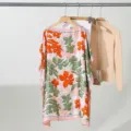 Elegant boat neck loose blouse, lightweight silk-feel summer floral sun-protection top for women. - 90X90cm Loose Short Style / Style 1