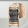 Vrouwen Zomer Losse Schouder Vrije Kunstzijde Blouse Luipaard Ketting Print Stijlvolle Top - 90X90cm losse korte stijl / Stijl 24