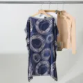 Dames blauw abstract cirkel print boothals losse zomer zonbescherming top stijlvol - 90X90cm losse korte stijl / Stijl 26