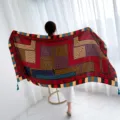 Ethnic geometric print tassel scarf, versatile beach shawl and sun protection wrap for women. - 4# Geometric Stripes