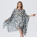 Summer geometric printed loose beach kaftan dress, lightweight georgette fabric detail. - Dresses / Style 6