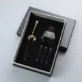 Luxe zwart-gouden zaken vulpen geschenkset met 30ml inktfles en handige inktpatronen. - Stijl 8 Set