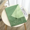 Cozy double-sided imitation cashmere scarf with tassels, soft solid color design for winter. - Color 34