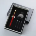 Luxe vulpen cadeaupakket met rode zakelijke pen en een flesje zwarte inkt van 30 ml voor kantoor. - Stijl 23 Set