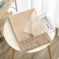 Thickened double-sided solid color imitation cashmere scarf with chic fringe for women. - Color 12