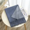 Fall winter double sided solid color imitation cashmere scarf women warm tassel shawl - Color 5