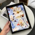 Women's Fashion Floral Jacquard Silk Scarf Elegant Gift Box Luxury Autumn Outer Wear Shawl - Style 10