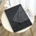 Autumn winter women double sided solid color imitation cashmere scarf with warm tassels shawl - Color 25