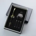 Zakelijke vulpen cadeauset met inkt en patronen, elegant zwart en goudkleurig design. - Stijl 22 Set